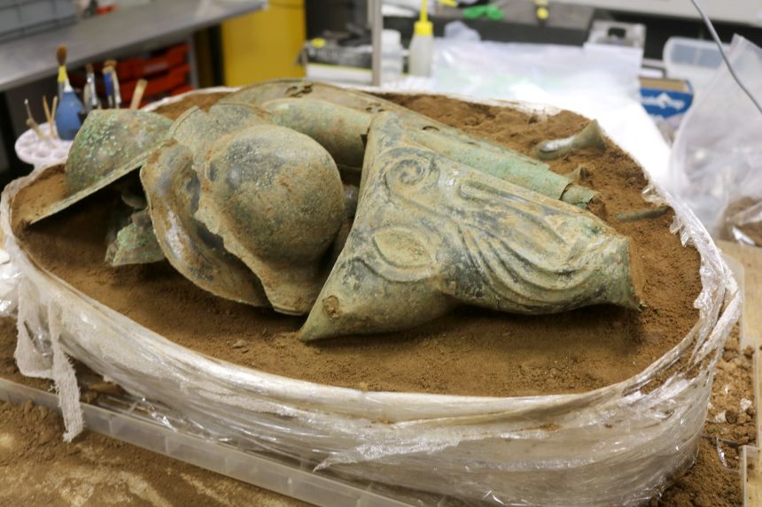 The hoard is thought to have been buried around 2,000 years ago.