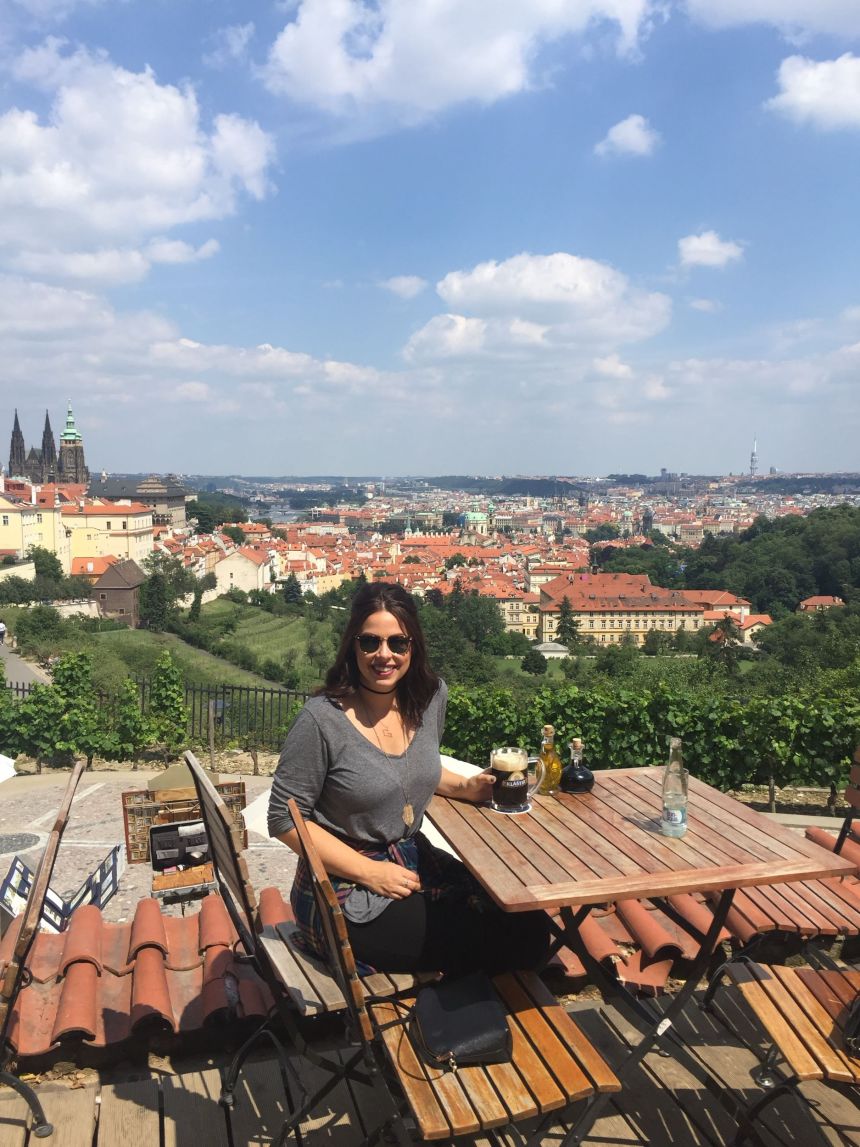Amanda Barkley, pictured in Prague in 2018, was only meant to spend a few weeks in the city, but decided to stay.
