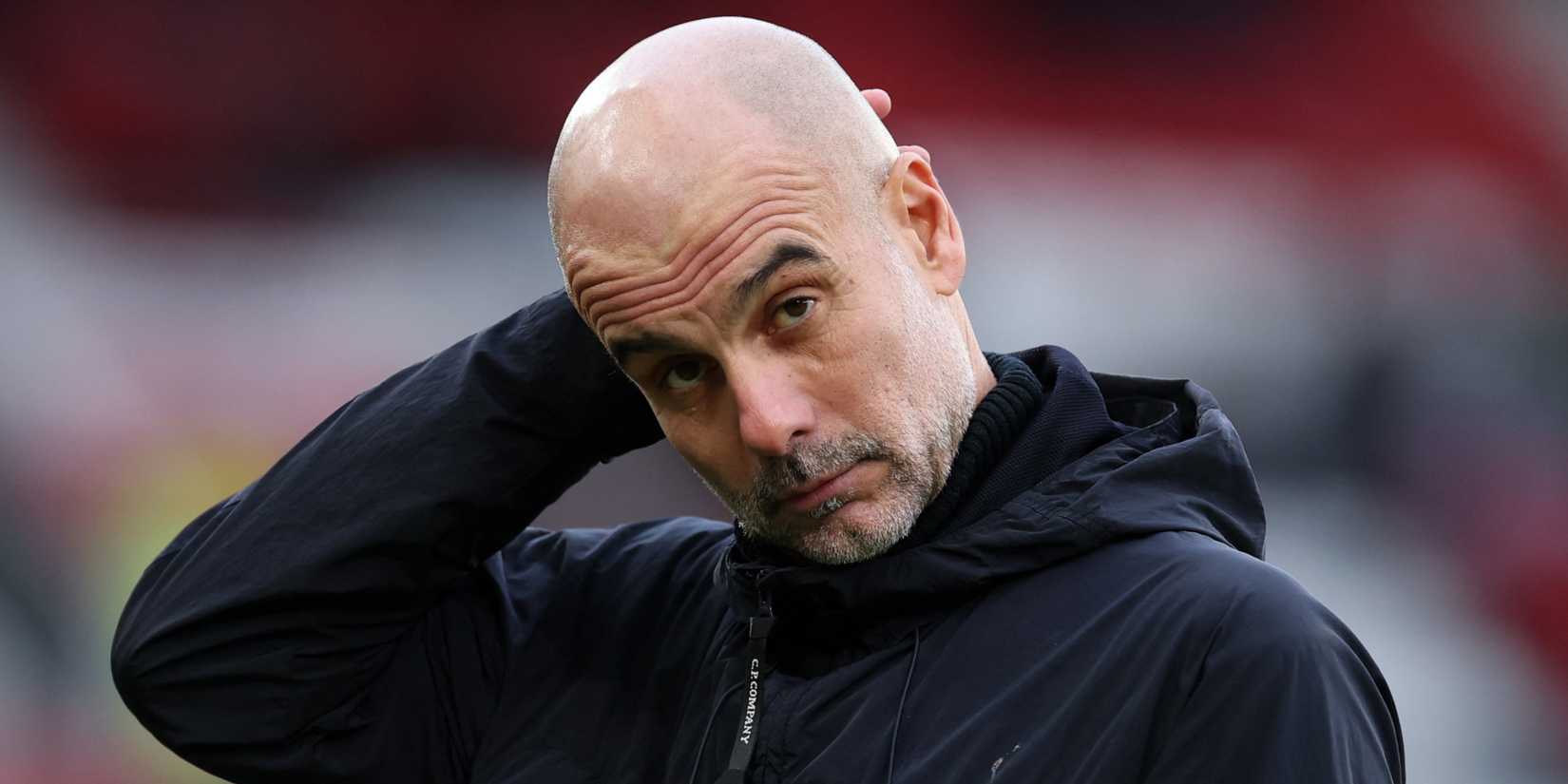 Manchester City manager Pep Guardiola inside the stadium before playing Man Utd
