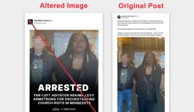 White House posts an altered photo of Minnesota protester's arrest to make it look like she was crying