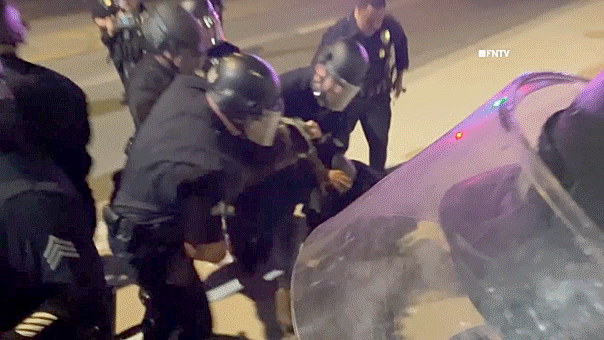 LAPD makes arrest at anti-ICE demonstration