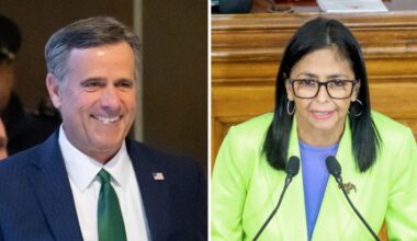 CIA director John Ratcliffe meets with Venezuela's interim president Delcy Rodríguez in Caracas