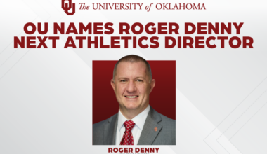 Graphic reading: OU Names Roger Denny Next Athletics Director.