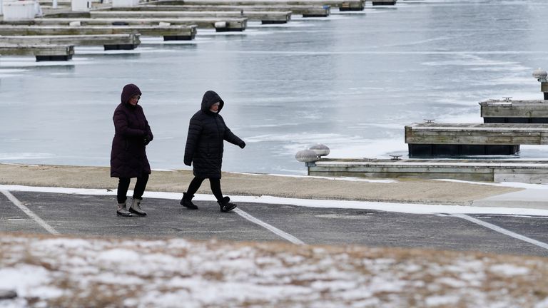 Lake Michigan in Chicago on Thursday. Pic: AP