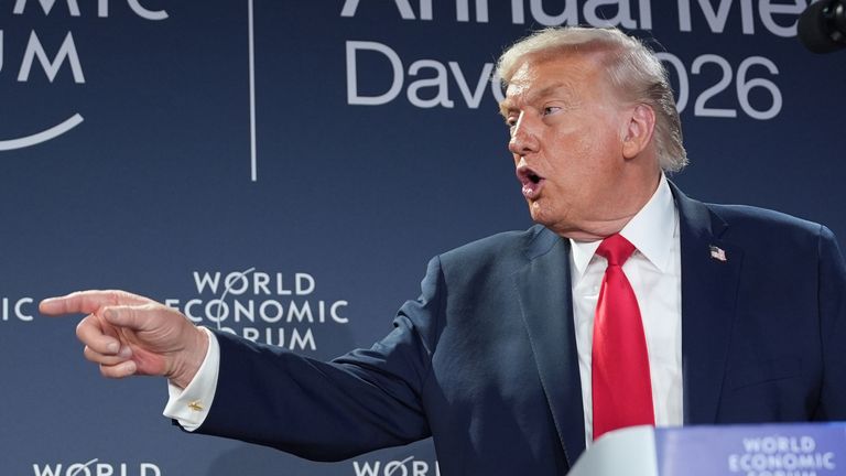 Donald Trump in Davos. Pic: AP