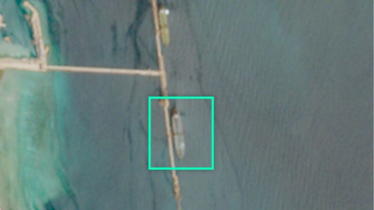 The Bella-1 is seen docked at Kharg Island, Iran, on 3 September. Pic: EU Copernicus, Sentinel