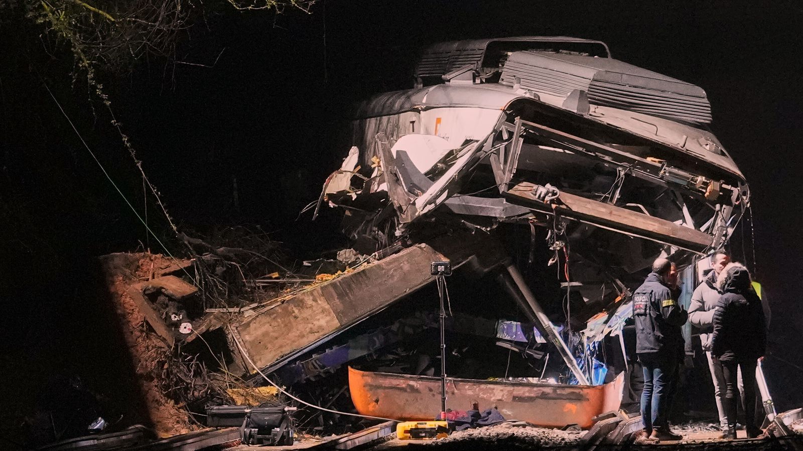 Emergency crews at the scene. Pic: AP