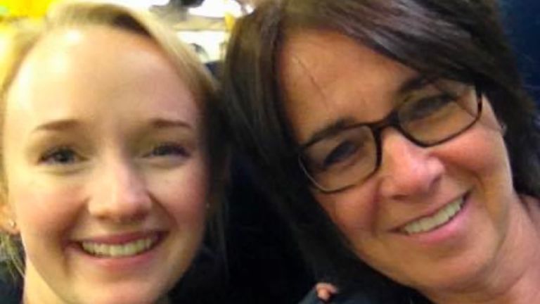 Jessica Brady with her mother Andrea. Pic: PA