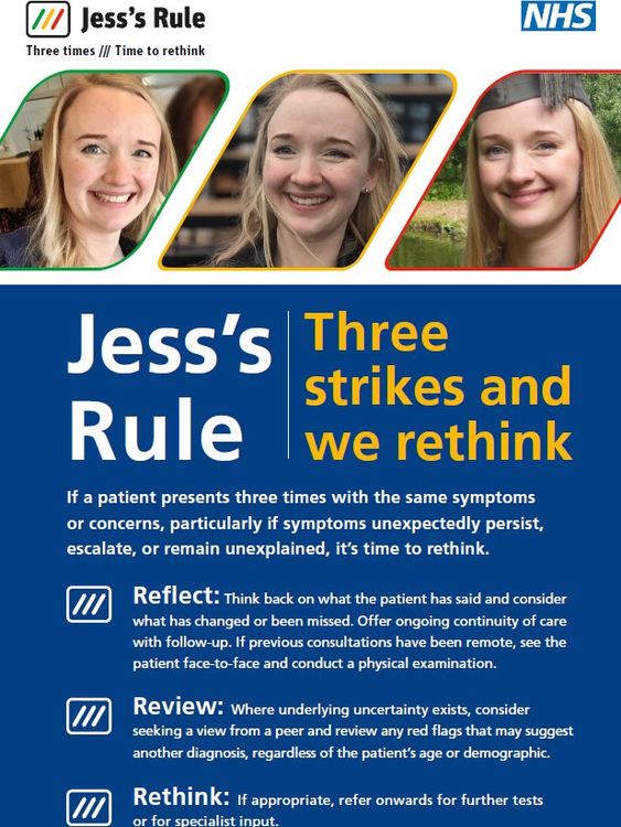 Posters setting out Jess's Rule will be displayed in GP clinics across England. Pic: NHS.