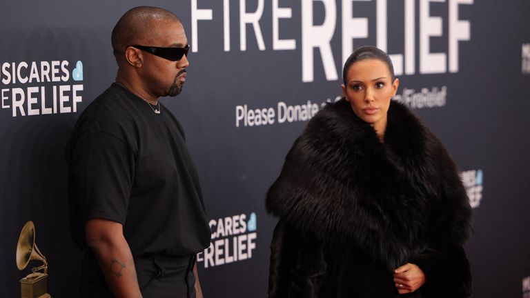 Kanye West and his wife at the 67th Annual Grammy Awards, in February 2025. Pic: Reuters