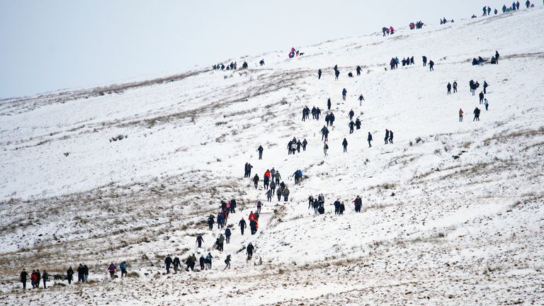 Pen y Fan in the Bannau Brycheiniog National Park (formerly Brecon Beacons) in Wales on Saturday. Pic: PA