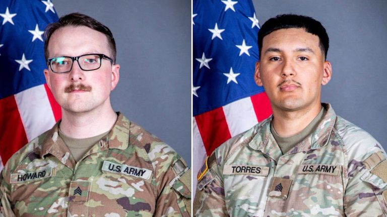 Sgt William Nathaniel Howard, left, and Edgar Brian Torres-Tovar, right. Pic: Iowa National Guard via AP