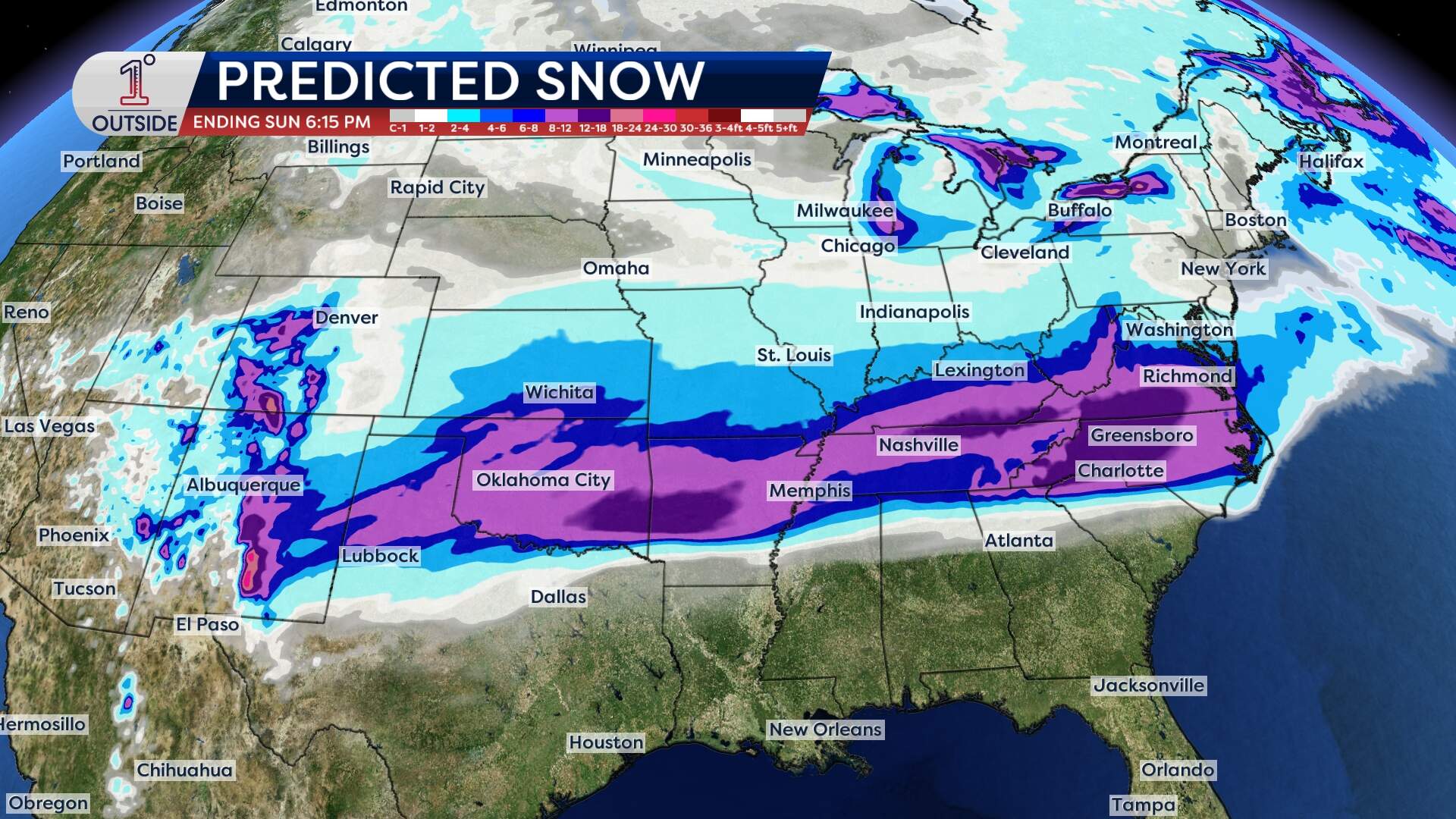 The storm is expected to dump snow across the country. How much, if any, New England gets depends on the track. (Danielle Noyes/1DegreeOutside)