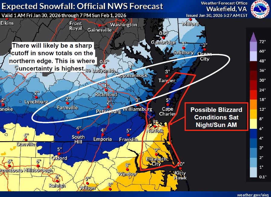 Winter storm watch issued for Hampton Roads
