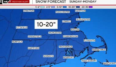 20+ inches of snow could fall in Boston area this weekend. Maps show the latest storm forecast.