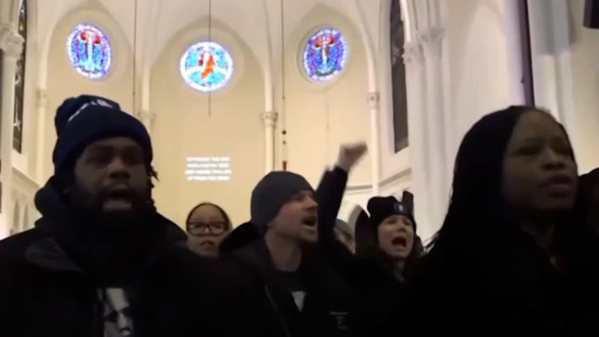 Videos from a Facebook Live by activist group Black Lives Matter Minnesota on Sunday show the moment a group of protesters disrupted services at a church in St. Paul where they say a local official with US Immigration and Customs Enforcement serves as a pastor.