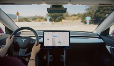 dashboard view of Tesla's autopilot screen