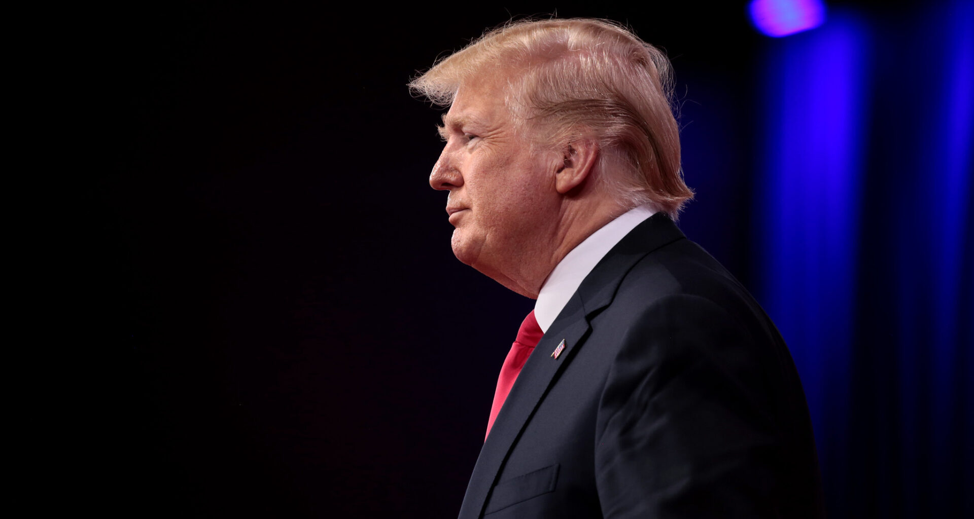 Photo of President of the United States Donald Trump speaking at the 2018 Conservative Political Action Conference (CPAC) in National Harbor, Maryland.