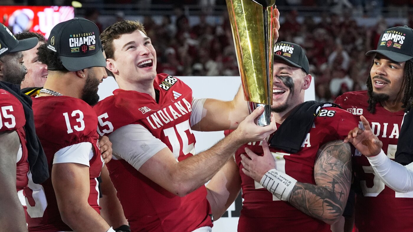 Indiana completes undefeated season and wins first national title, beating Miami : NPR