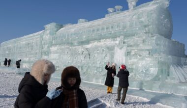 Photos show Harbin ice festival in northern China