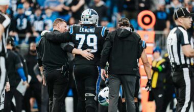 Ikem Ekwonu suffers ruptured patellar tendon in playoff loss