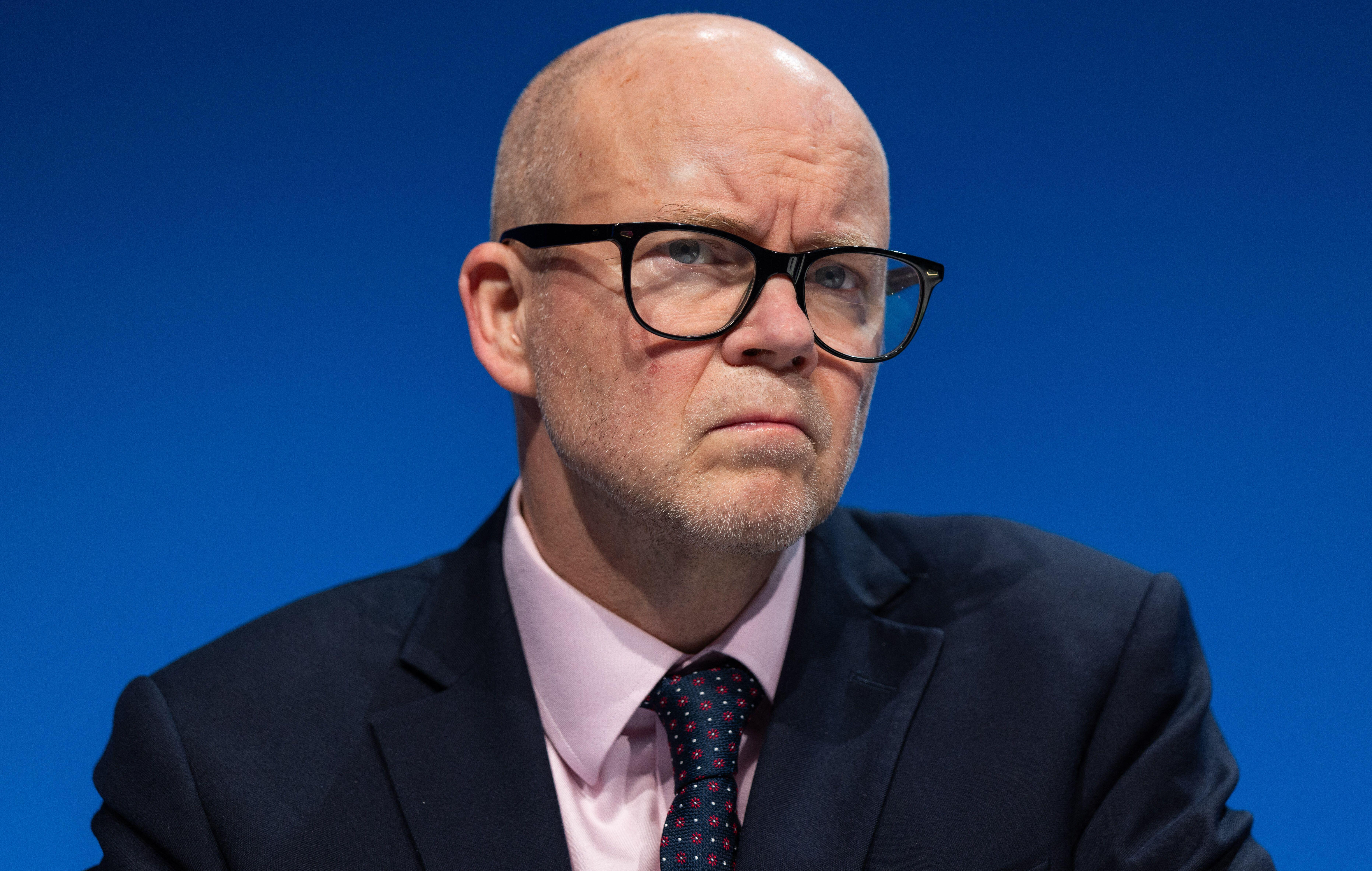 Lord Toby Young, founder of the Free Speech Union, speaks at the Conservative Party Conference.