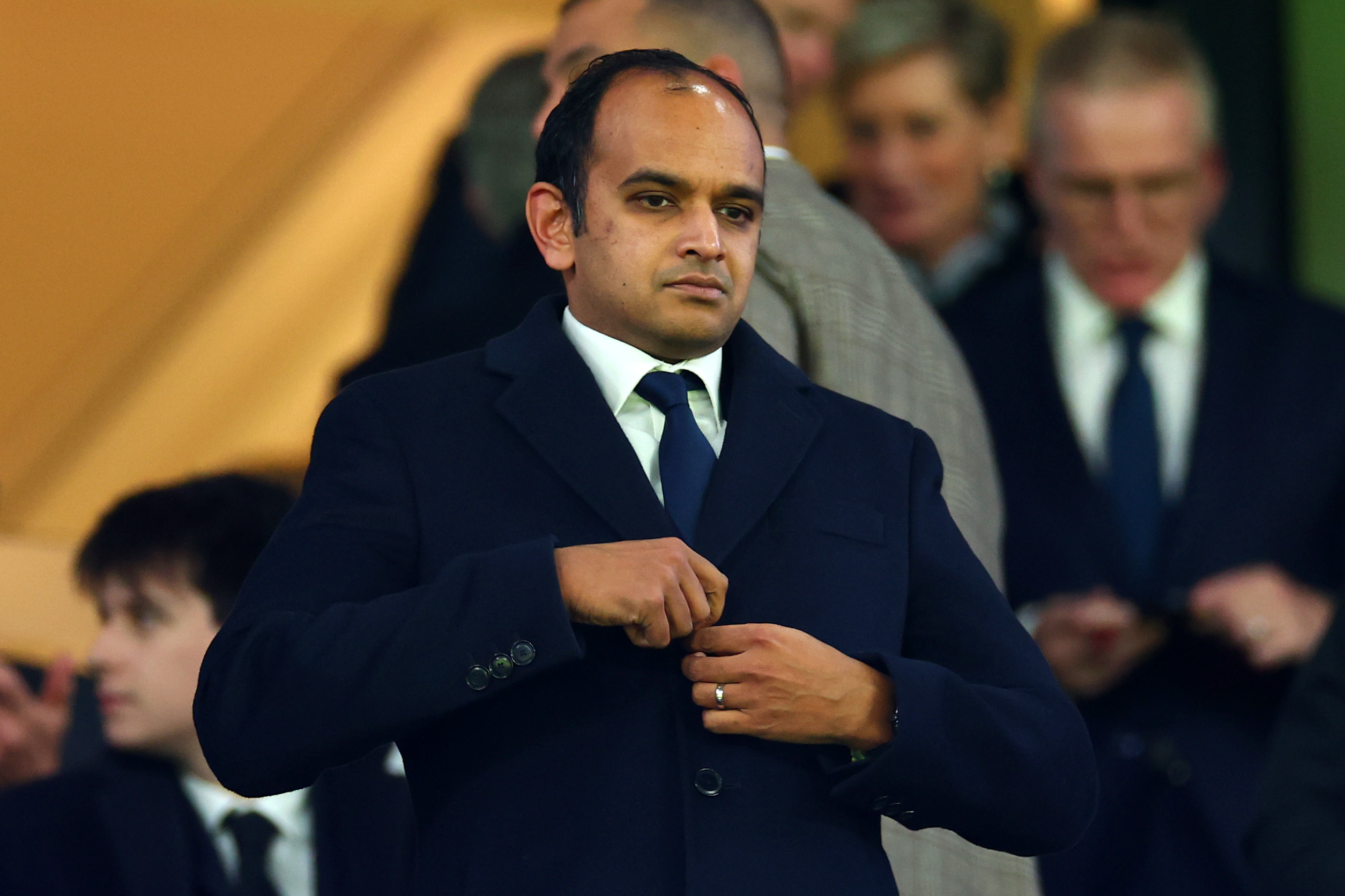Tottenham Hotspur CEO Vinai Venkatesham looking on.