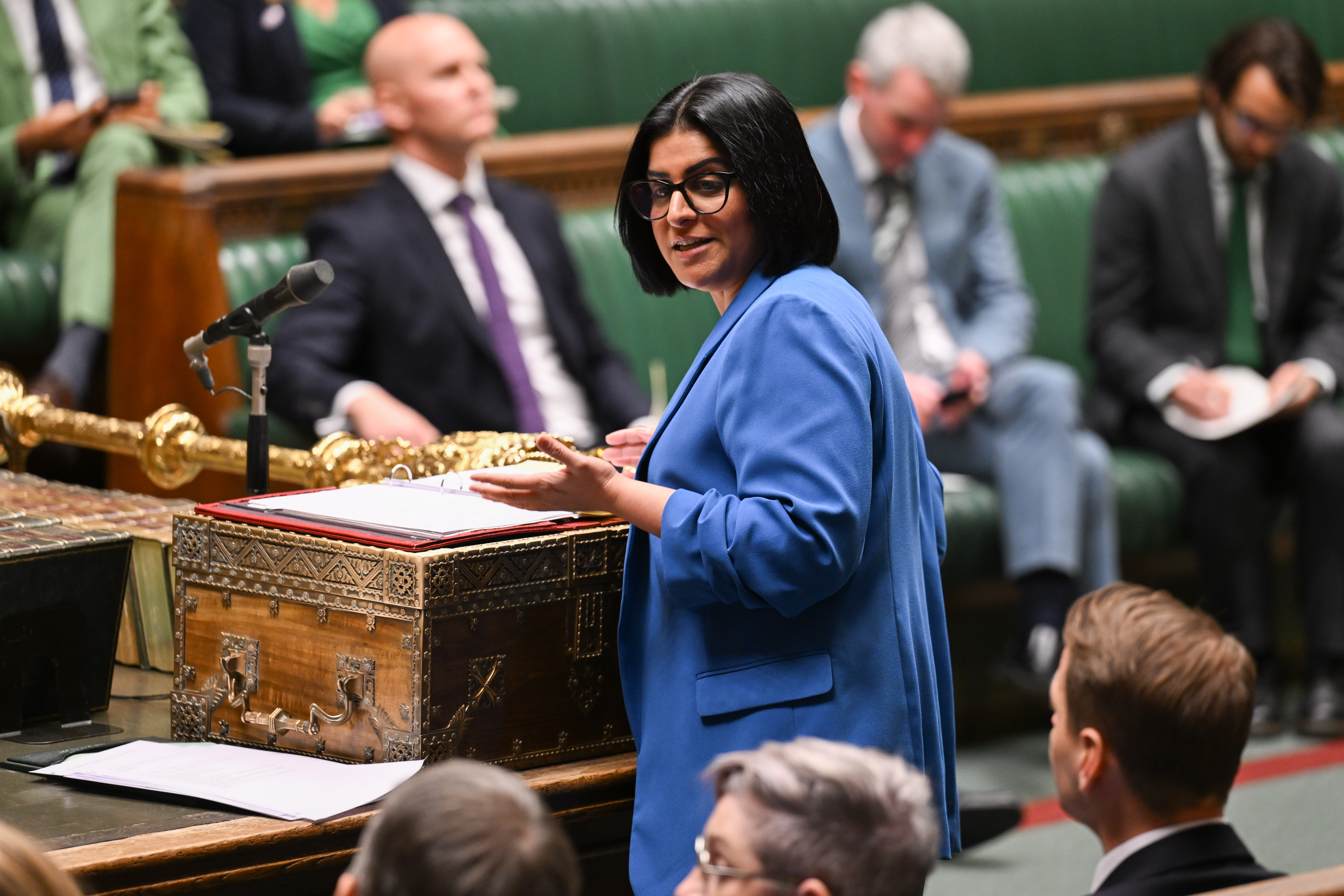 Home Secretary Shabana Mahmood speaking to MPs in the House of Commons about a shake-up of legal migration rules.