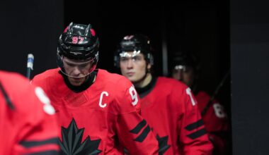 Connor McDavid (97) of Canada at Milano Santagiulia Ice Hockey Arena. Mandatory Credit: James Lang-Imagn Images