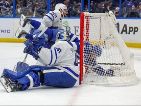 Gage Goncalves of the Tampa Bay Lightning scores