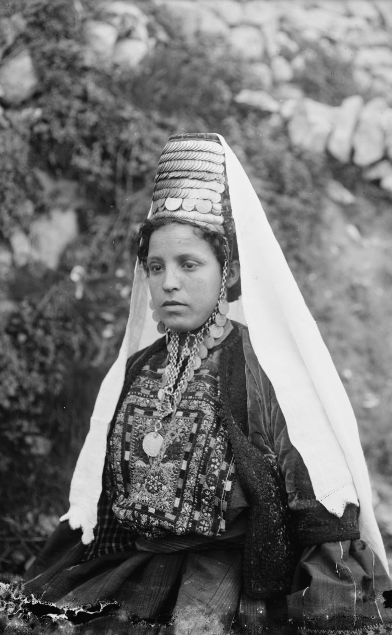 A married woman from Bethlehem wearing a hat and veil, Matson Photo Service, ca. 1934–39.