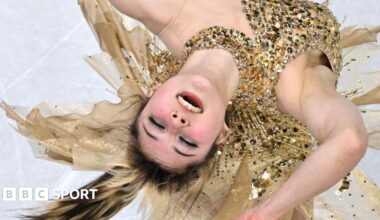 Silver medallist Japan's Kaori Sakamoto, gold medallist USA's Alysa Liu and bronze medallist Japan's Ami Nakai