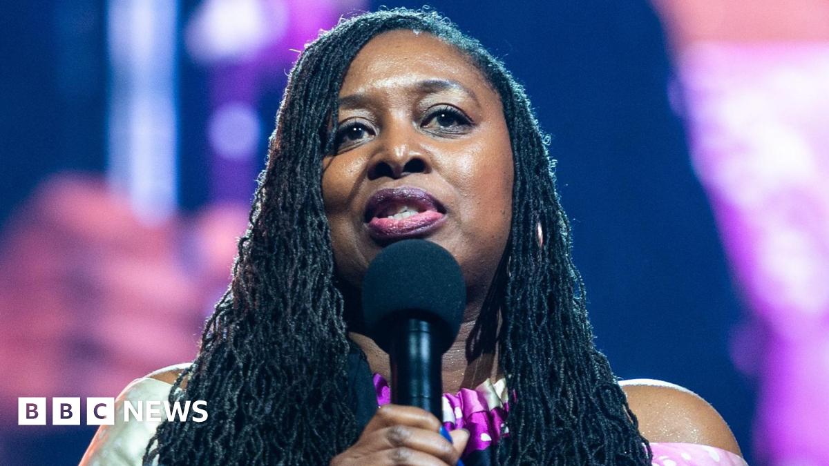 MP Dawn Butler presents Kanya King with the Paving The Way Award during the MOBO Awards 2025 at the Utilita Arena on February 18, 2025 in Newcastle upon Tyne, England