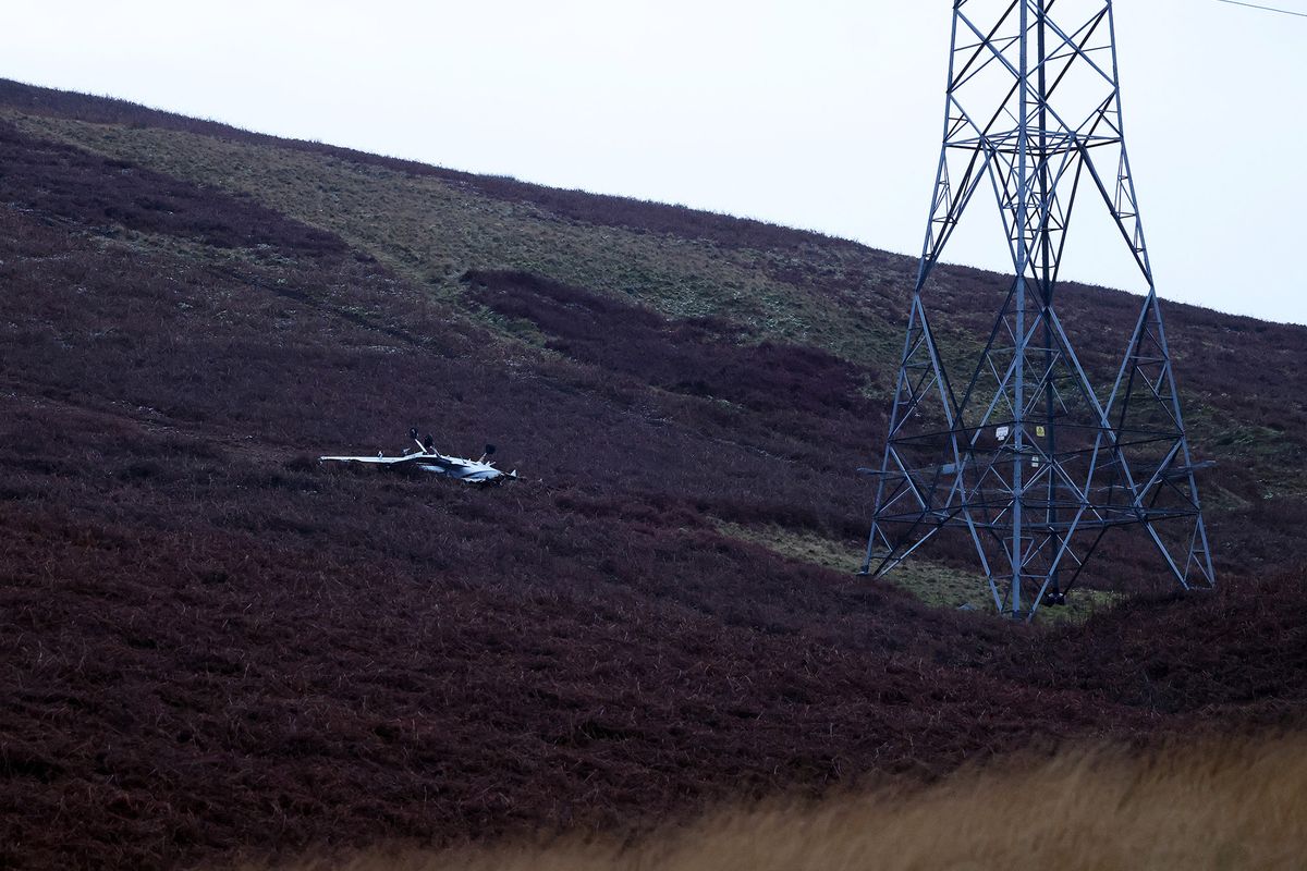A light aircraft involved in the collision in Littleborough