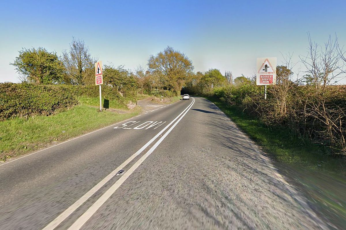 The A534 on the outskirts of Barton in Cheshire, eight miles east of Wrexham