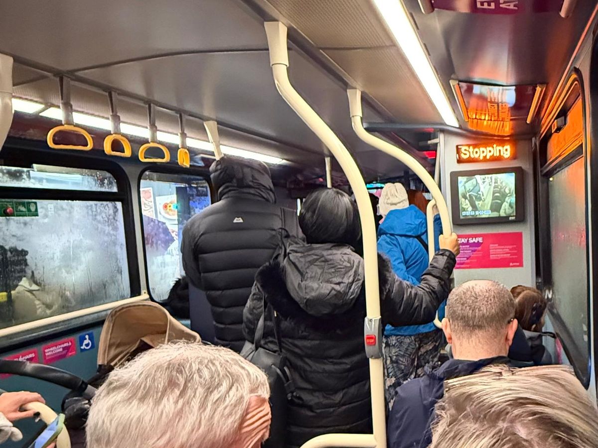Aboard the no. 13 bus en route to Stockbridge Village