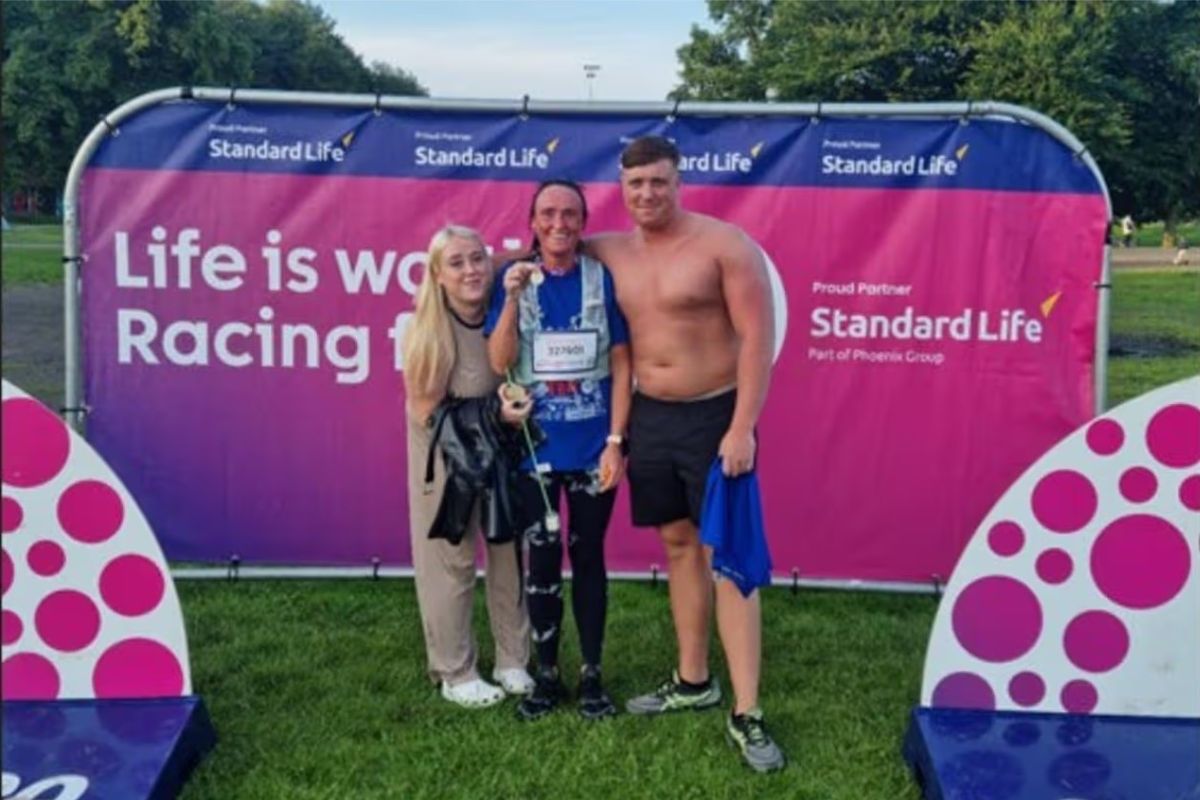 Joanne Maxwell, 44, and her children Liam Donlin, 25, and Amie Clegg, 22