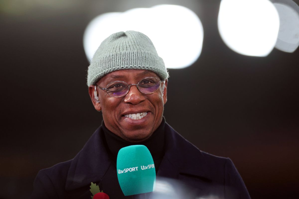 DERBY, ENGLAND - OCTOBER 28: ITV Sport pundit Ian Wright during the Women's international friendly between England and Australia at Pride Park on October 28, 2025 in Derby, England. (Photo by Marc Atkins/Getty Images)