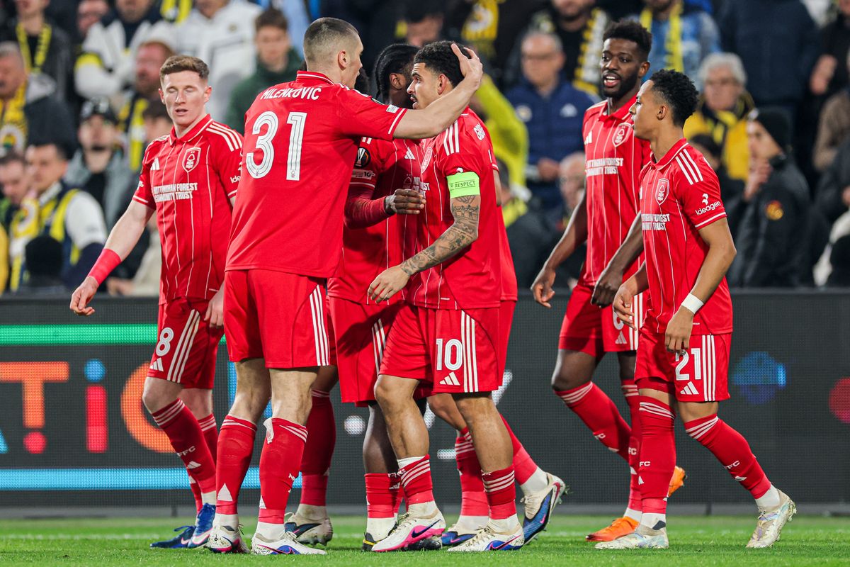 Nottingham Forest players celebrate