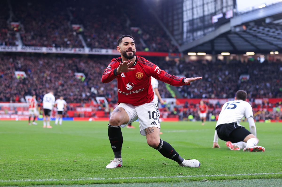 Matheus Cunha of Manchester United celebrates