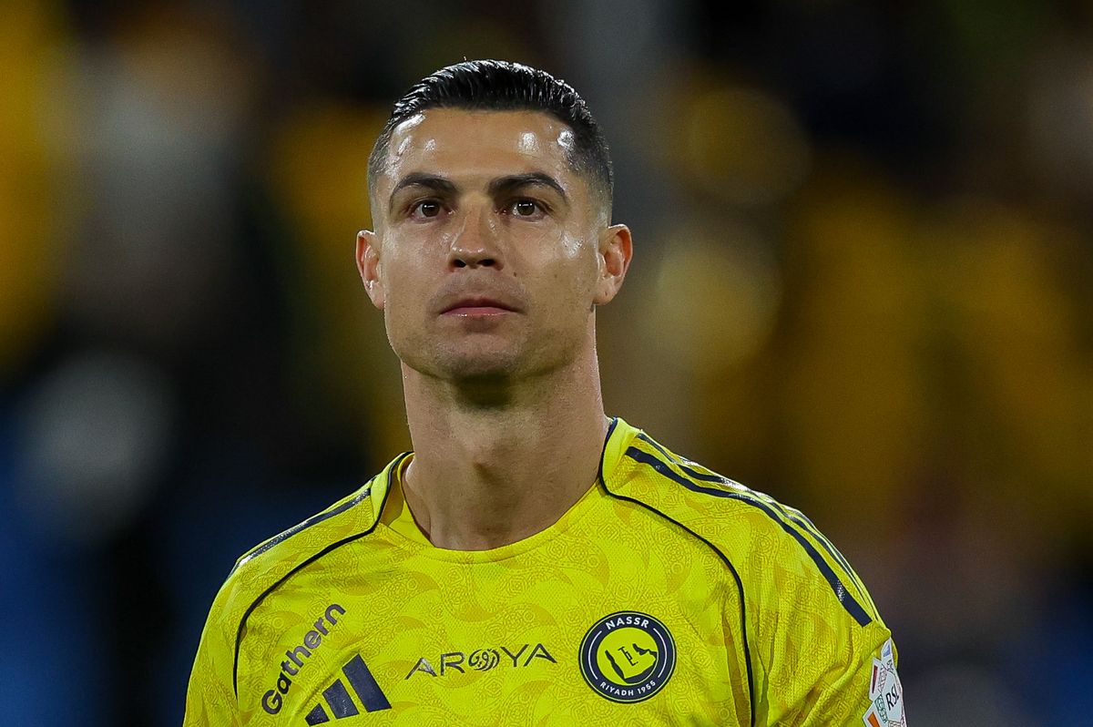 BURAYDAH, SAUDI ARABIA - FEBRUARY 25: Cristiano Ronaldo of Al Nassr looks on prior the Saudi Pro League match between Al Najmah and Al Nassr at King Abdullah Sport City Stadium on February 25, 2026 in Buraydah, Saudi Arabia. (Photo by Yasser Bakhsh/Getty Images)