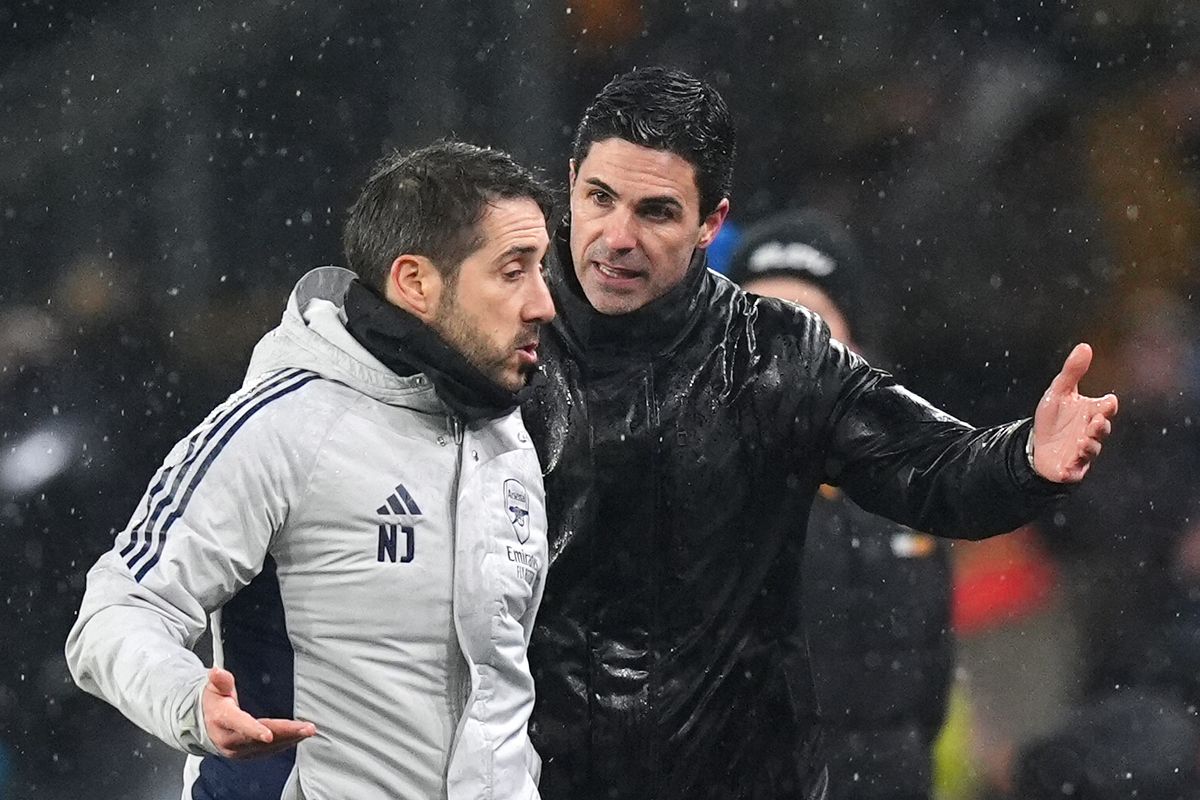 Arsenal coach Nicolas Jover and manager Mikel Arteta