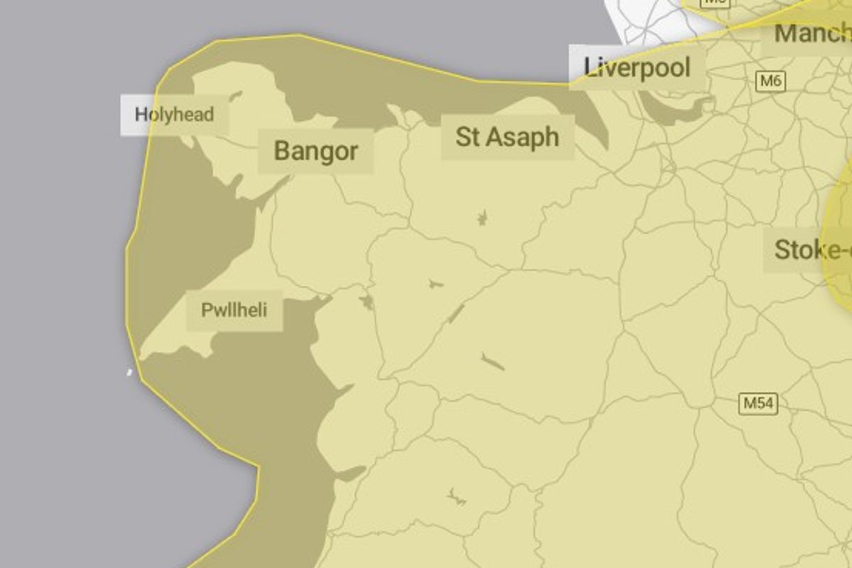 A weather alert for ice has been issued for North Wales