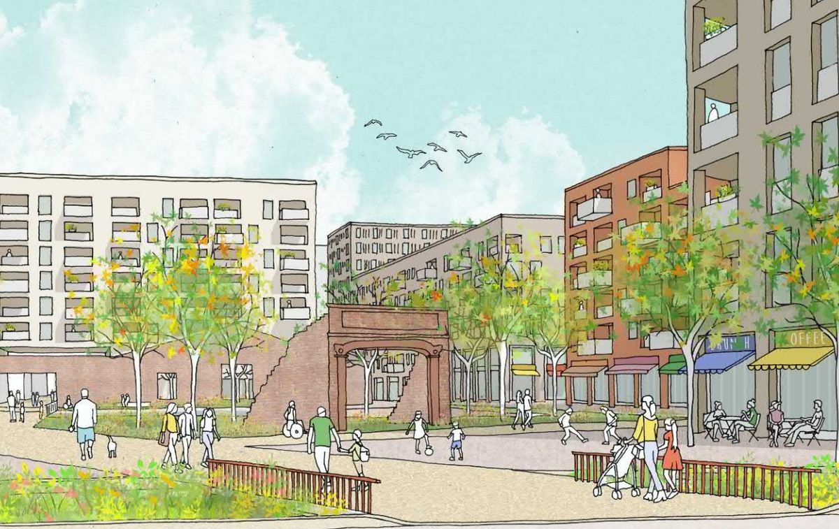 Canal Square would become the "civic heart" of the area (Levitt Bernstein)