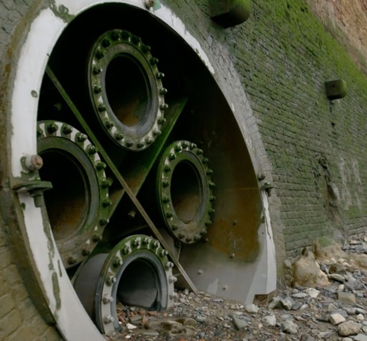 File picture of a storm overflow pipe