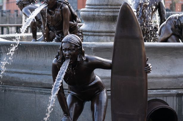 Channel 4 unveiled the Fountain of Filth installation on London's South Bank with statues of men, women and children vomiting murky brown water, a sickening reflection of the real experiences.