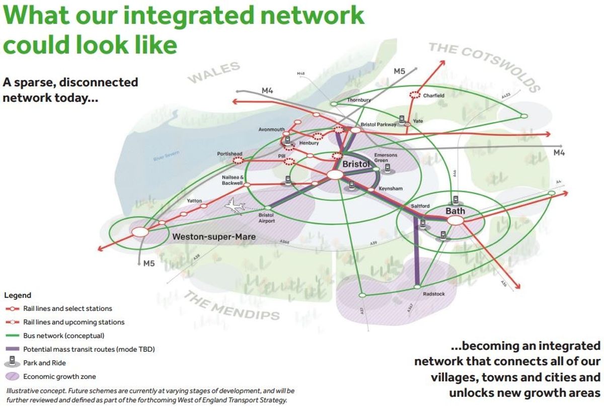 An illustrative map from the WECA transport plan, February 2026