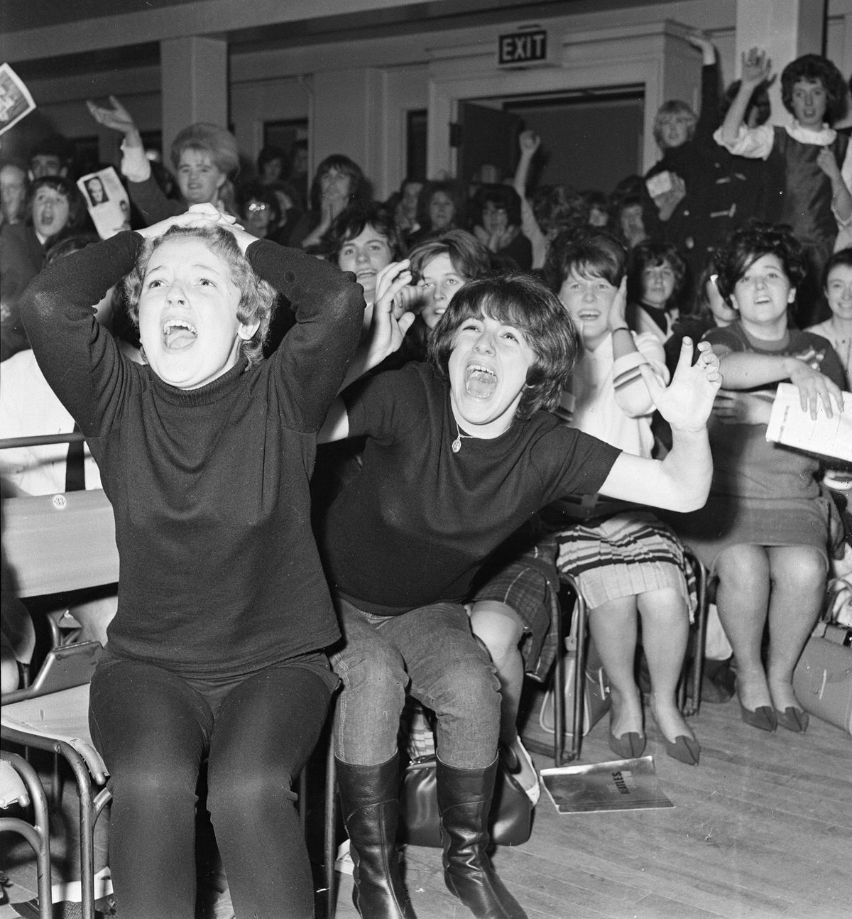 Fans at The Beatles Autumn 1963 UK tour.