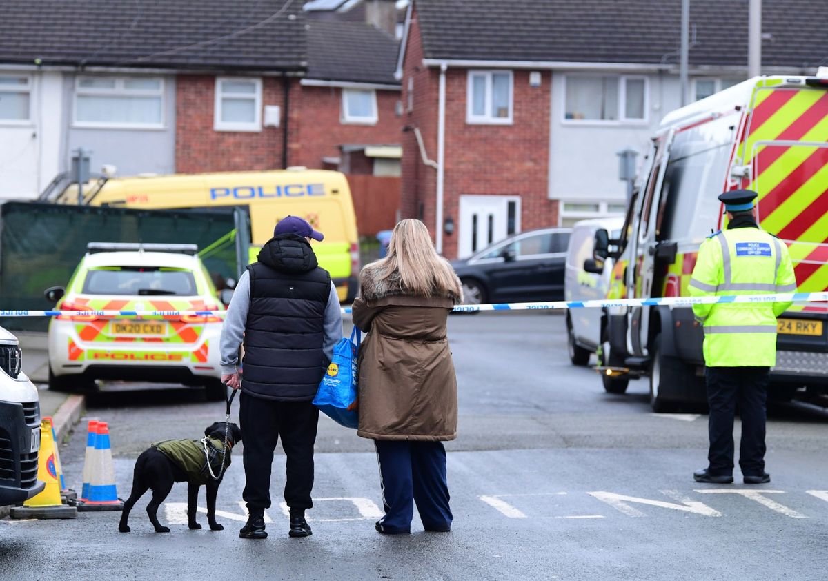 The scene on Douglas Road