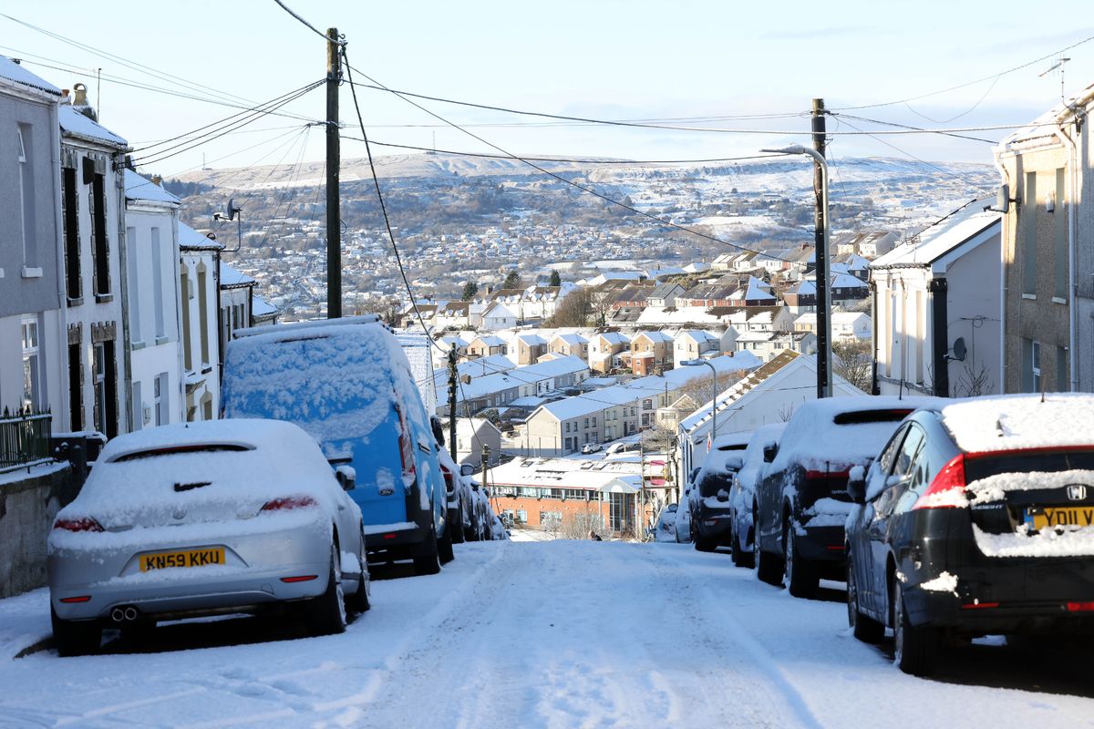 Snow in Merthyr Tydfil in January